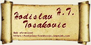 Hodislav Tošaković vizit kartica